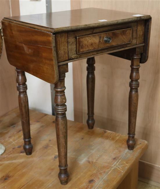 An early Victorian mahogany drop flap bedside table W.53cm